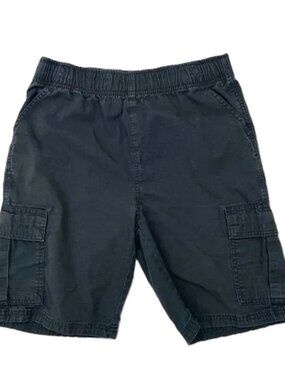 Boys HUSKY Sz 12 12H Children's Place Outdoor Cargo Shorts, Pull On Washed Black